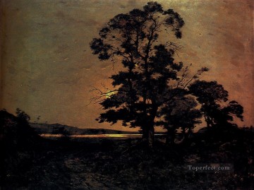  Barbizon Oil Painting - Moonlight On The Loire Barbizon landscape Henri Joseph Harpignies